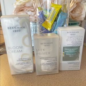 BEEKMAN 1802 spf milk primer, bloom cream, willowbark serum bundle BRAND NEW